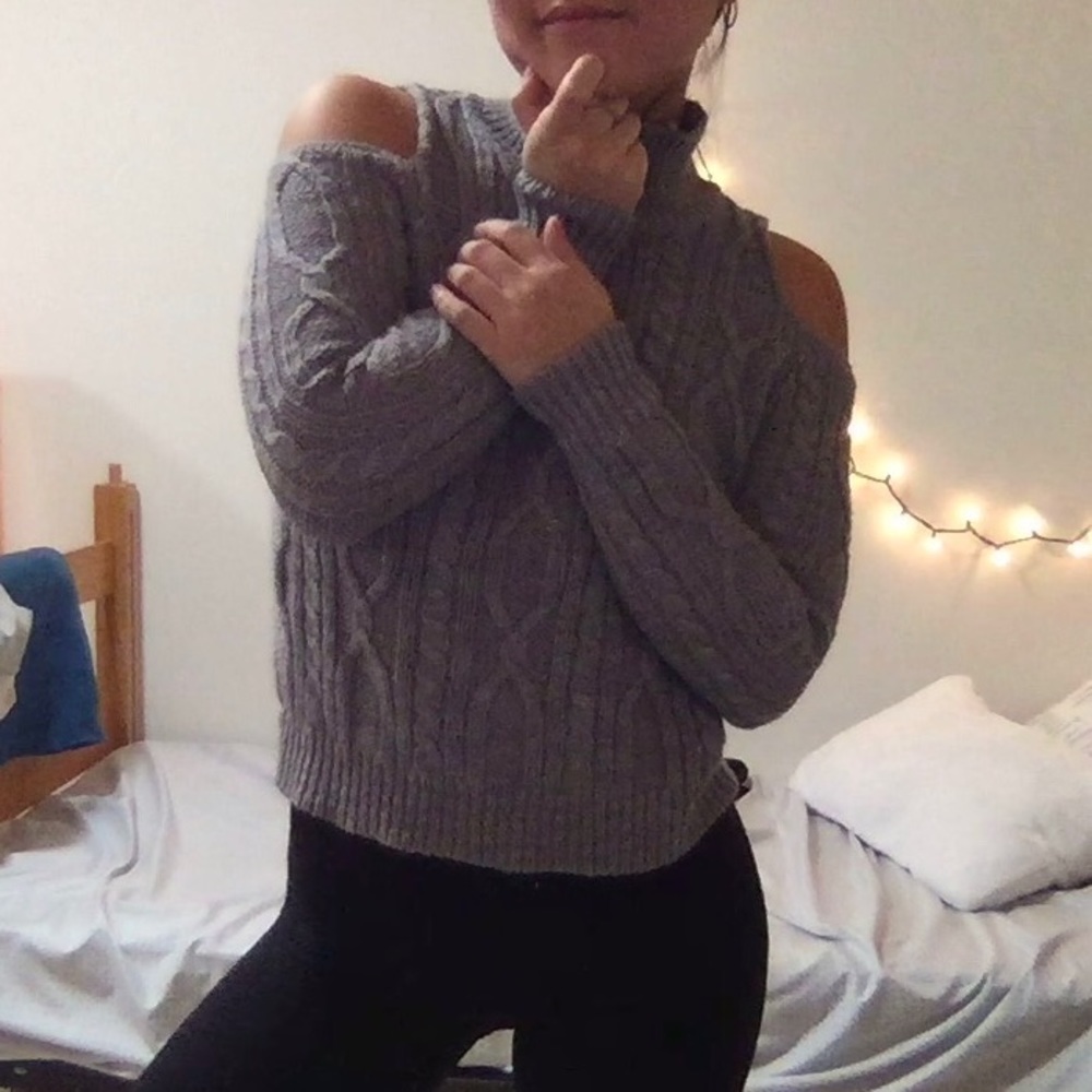 Cut out shoulder sweater